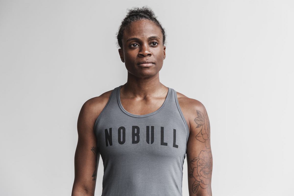 Nobull Racerback Women\'s Tank Tops Dark Grey | Australia (PG0128)